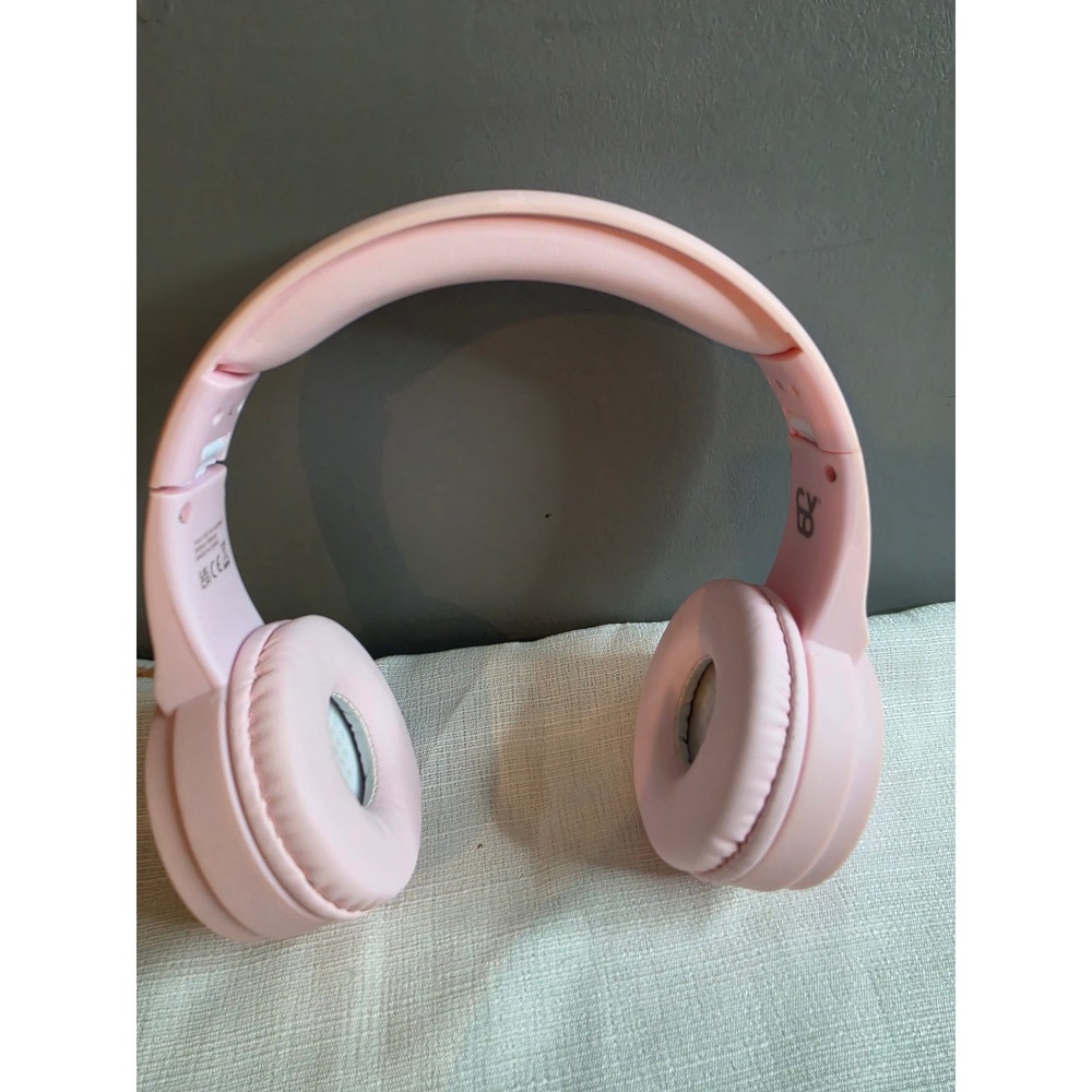 CYLO Pink Wireless Bluetooth Foldable Over-Ear Headphones with Rose Gold Trim